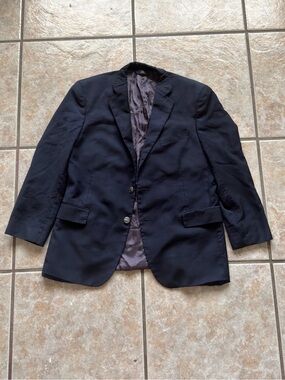 Brooks Brothers 346 Navy Blue Wool Blazer Sport Coat Mens 42S Short 2 Button